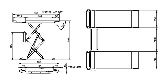 New low profile lift (model SFL5535L) - Space Test